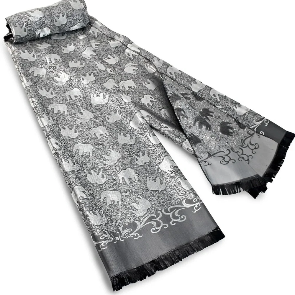 Elegant Elephant Patterned silk Scarf